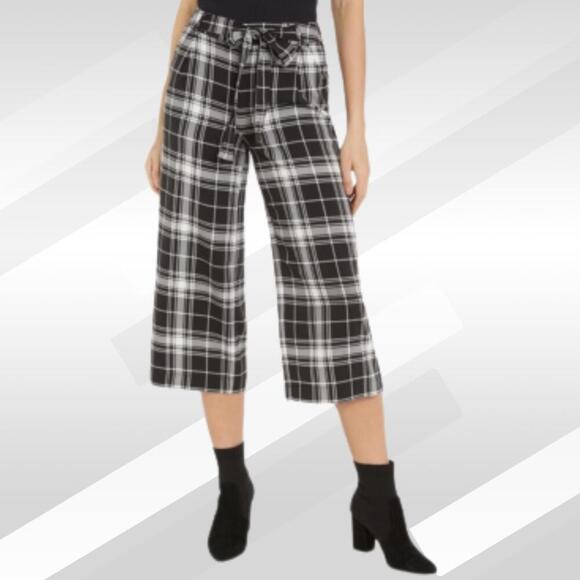 2/$30 Maison Jules Women’s Plaid Cropped Culottes Pants Size XL - Picture 1 of 7